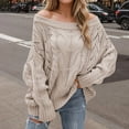 thumbnail image 1 of Amidoa Yellow Women Sweater Oversized Off the Shoulder Long Sleeve Cable Knit Solid Cutout Sweaters Womens Cardigans S, 1 of 6