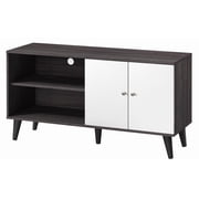 Amidon TV Stand for TVs up to 47.3", with 2 Storage Shelves& 1 Cabinet, Modern Entertainment Centre for TV in Living Room in Dark Gray + White