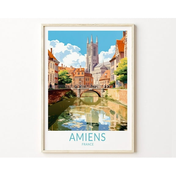 Amiens France Travel Poster, Amiens City Travel Wall Poster Print, Amiens Wall Art, France Amiens Wall Art Gallery Wall Art, Modern Wall Decor, 8x12 UNFRAMED