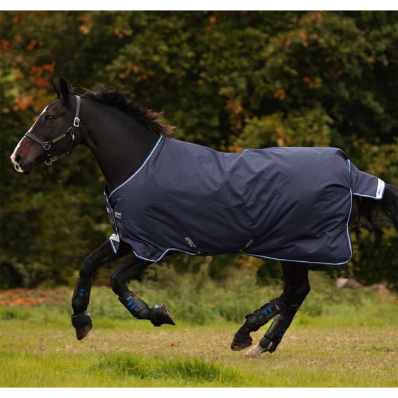 Amigo Bravo 12 Original Turnout Blanket (250g Medium), Navy (Strong Blue/Black Trim), Size: 87