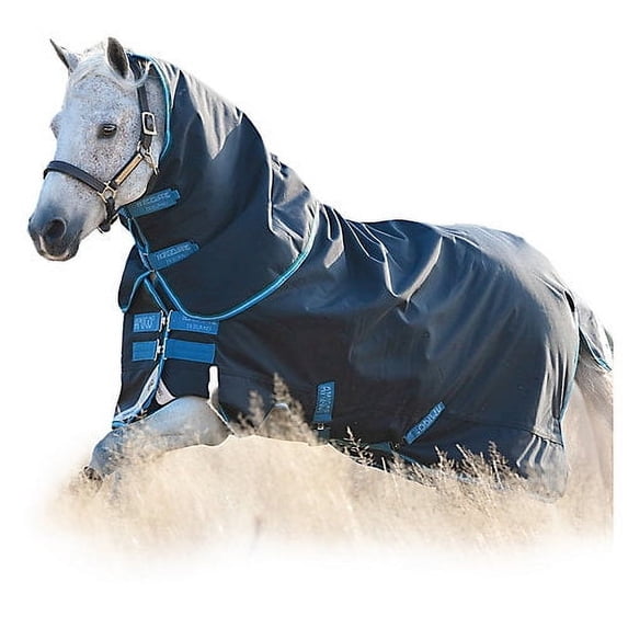 Amigo Bravo Pony Plus Medium Turnout 66 Navy/Turq
