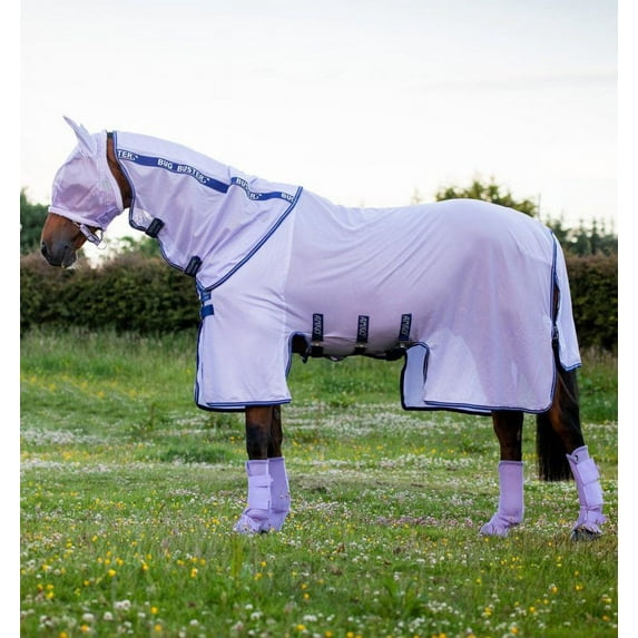 Amigo Bug Buster Fly Sheet (No Fill, Hood), Lavender (Atlantic Blue/Ivory Trim), Size: 63