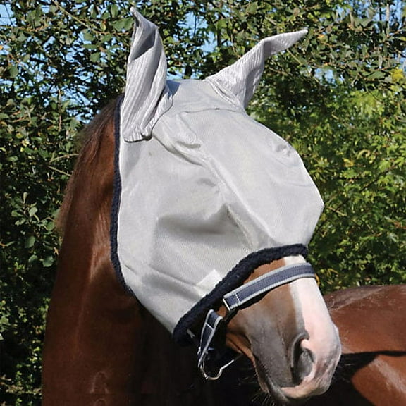 Amigo Fly Mask with Ears Pony Silver/Navy