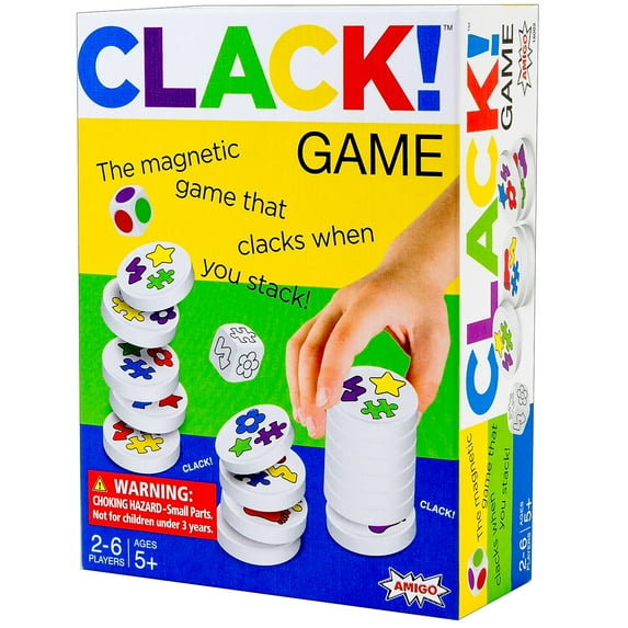 Amigo Games Clack! Magnetic Stacking Game with 36 Magnets Ages 5+ (AMG18002)