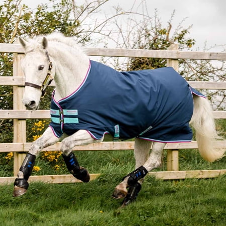 Amigo Hero 900 Pony Turnout Blanket (200g Medium), Dark Blue (Capri/Raspberry/Purple Trim), Size: 60