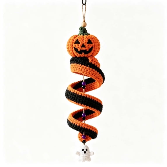 Amigurumi Crochet Kit Halloween Pumpkin Ghost Ornament Handmade Craft Supplies For Beginner DIY Decor