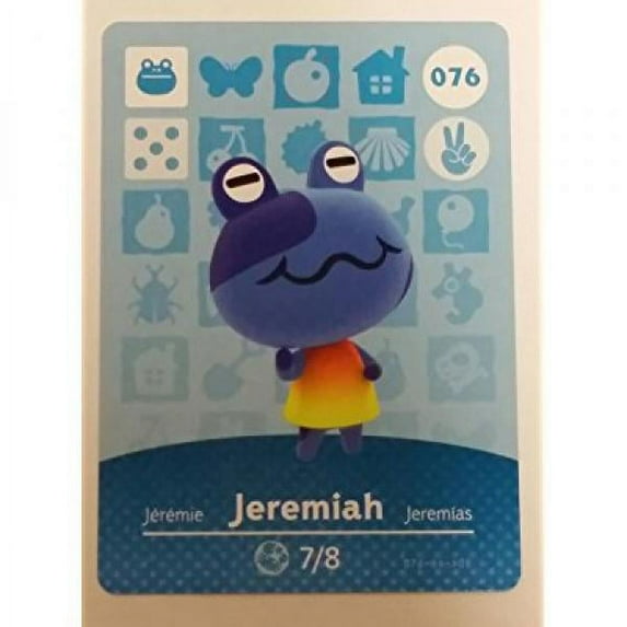 Amiibo Card Animal Crossing Happy Home Design Card JEREMIAH 076/100