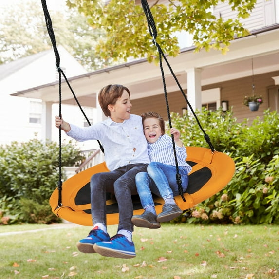 Amijoy 40" Saucer Tree Swing For Kids, Flying Saucer Swing With 2 Carabiners, Adjustable Ropes, Waterproof 900d Oxford Cloth