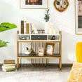 thumbnail image 1 of Amijoy Faux Marble Console Table w/ Drawer & Storage Shelf, Elegant Entryway Table w/ Metal Frame, Narrow Long Sofa Side Table for Living Room, 1 of 7