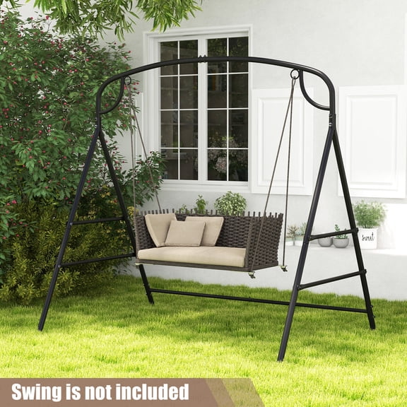 Amijoy Patio Metal Swing Stand Heavy-Duty A-Shaped Swing Frame w/ Double Side Bars