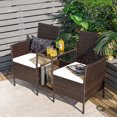thumbnail image 1 of Amijoy Wicker Outdoor Loveseat Set, PE Rattan Patio Conversation Set w/ 2 Removable Cushions & Tempered Glass Coffee Table, 1 of 7