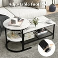 thumbnail image 1 of Amijoy a Coffee Table Set Of 2, Detachable Rectangular Table And Round Table Set, Artificial Marble Tabletop, Metal Frame, Black And White Color, 1 of 7