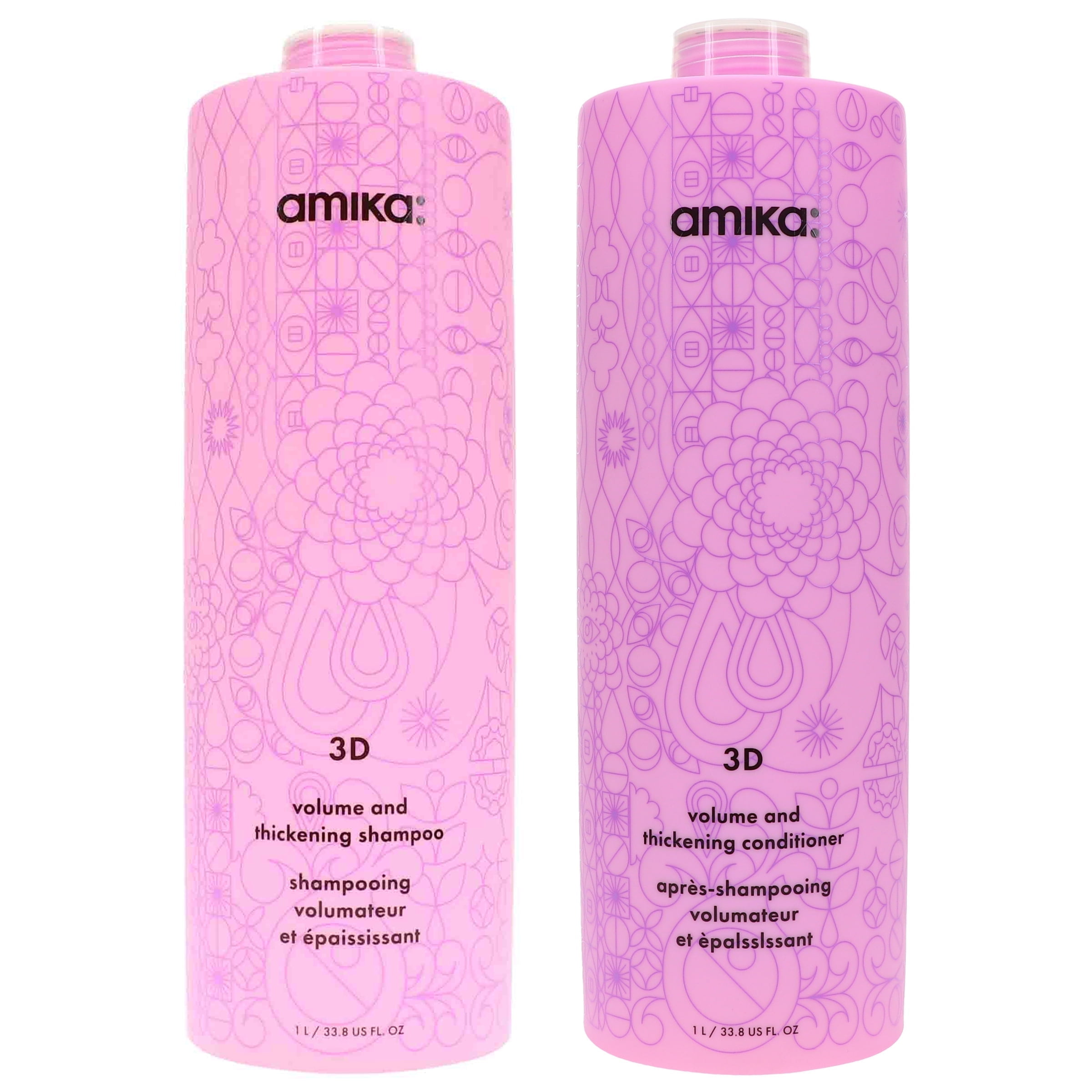 Amika 3D Volume Plus Thickening Shampoo 33.8 oz & Conditioner 33.8