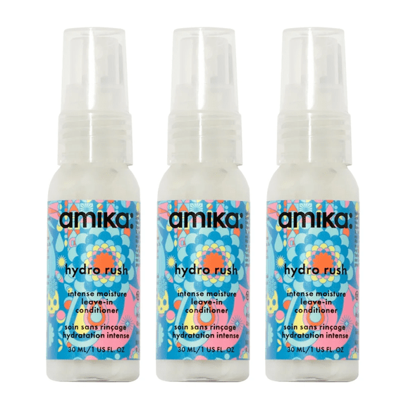 Amika HYDRO RUSH Intense Moisture Leave-In Conditioner 1 oz / 30 ml (3 PACK)