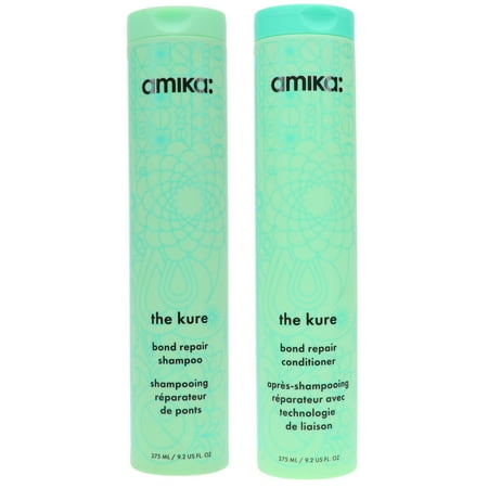 Amika The Kure Bond Repair Shampoo 9.2 oz & The Kure Bond Repair Conditioner 9.2 oz Combo Pack
