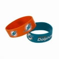 thumbnail image 1 of Aminco Miami Dolphins Rubber Wrist Band (Set of 2) NFL, 1 of 2