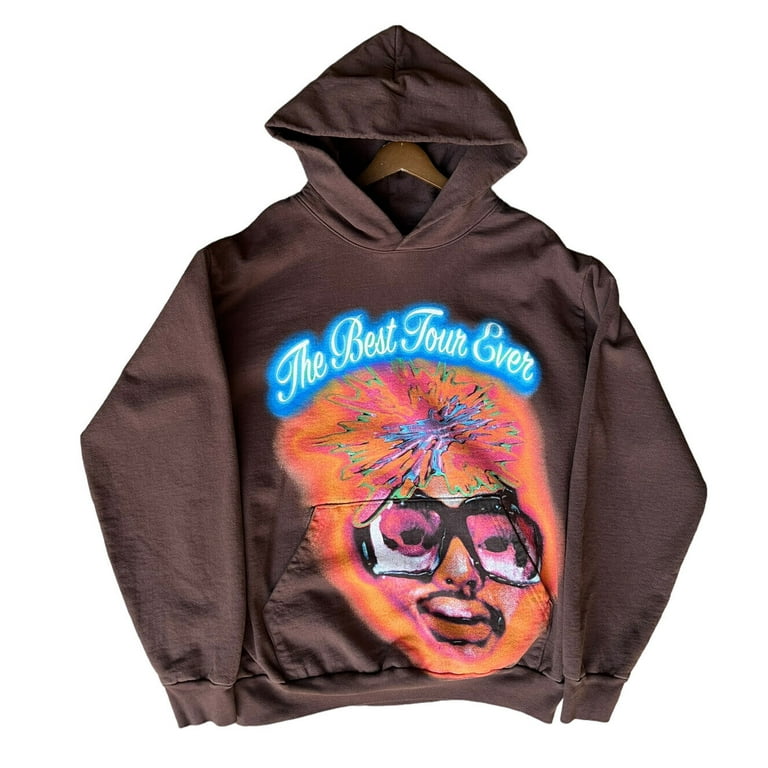 byfgtfpq Amine Tour Hoodie Brown Large Merch Airbrush Heavyweight Rap Hip Hop Unisex Harajuku Pullover Adult Unisex