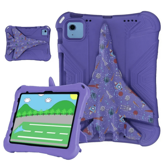 Aminegg Cute Airplane&nbsp;Shockproof Case for iPad 10th Generation 10.9 Inch 2022 Case with Kickstand Pencil Holder, Purple