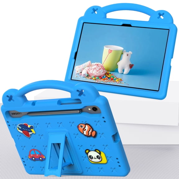 Aminegg Kid Shockproof Case Cover with Pencil Holder for Samsung Tab S8 11 in SM-X700 X706 2022 Blue