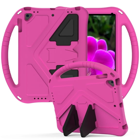 Aminegg Kids Shockproof Rugged Tough Stand Bracket Case Multi Function for iPad 5th 6th Gen 9.7 Pink