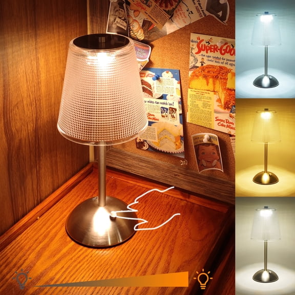 Amingulry Cordless Table Lamp, 4000mAh Rechargeable Battery Operated Lamp, 3 Color Modes & Stepless Dimmable LED Touch Lamp, Portable Retro Metal Beside Lamps for Home Desk Bedroom Restaurant(Nickel)