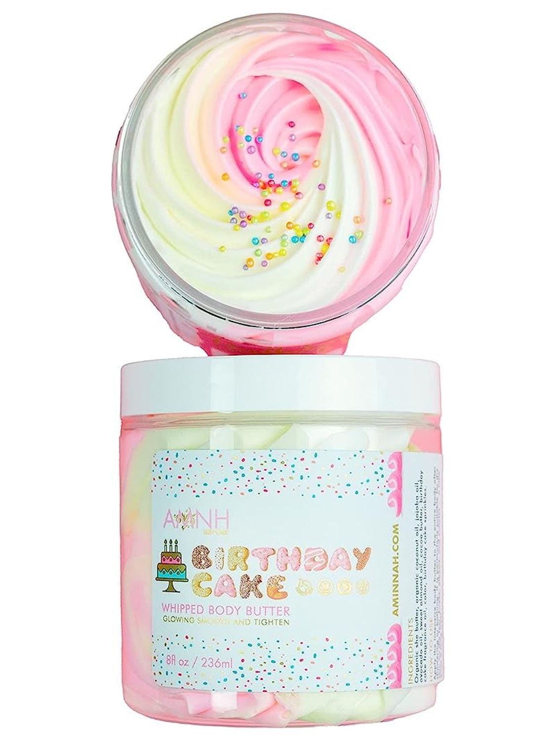 Aminnah Birthday Cake Whipped Body Butter, 4oz