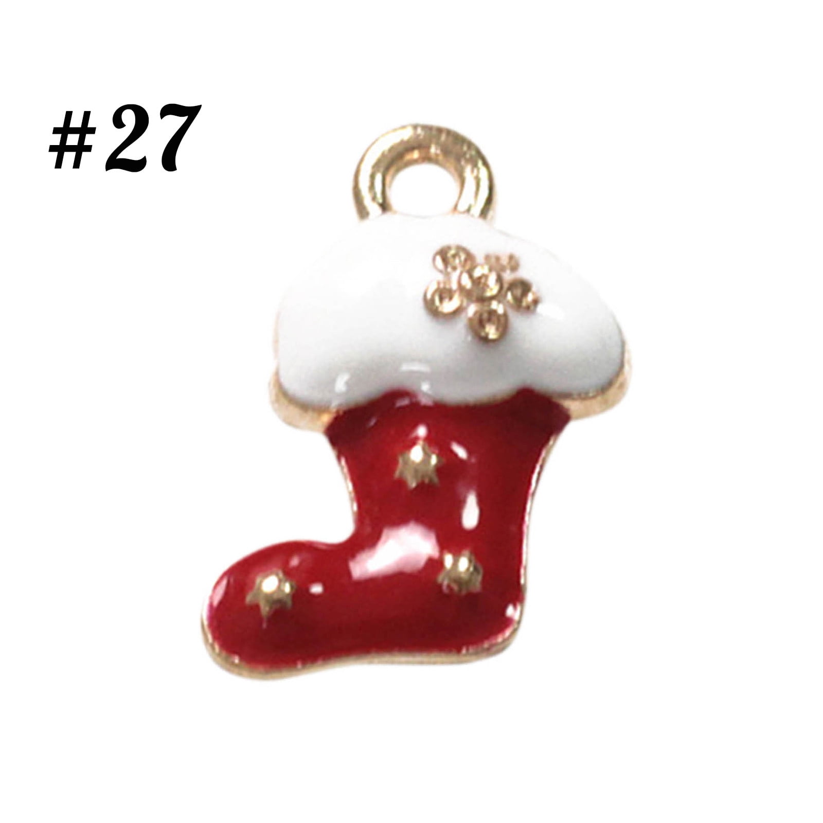 Aminojy 2024 Christmas Hanging Ornament 10Pcs Charms for Jewelry Making