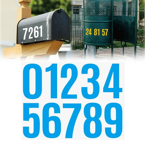 Aminojy 4 Inch Vinyl Number Stickers, Premium Mailbox Numbers Stickers Set - Waterproof Self-Adhesive Mailbox Decals for Address Signs, Doors, Cars & Walls