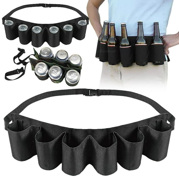 Aminojy Beer Belt, Tough Insulated Holder For 6 Cold Beers, Belt Bottle Holders Drink Can Holder Waist Pack Bag, Perfect For Parties, Picnics, Camping, Barbeque, Outdoor Sports Hiking Walmart Outlet