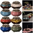 thumbnail image 1 of Aminojy Ceramic Incense Burner Holder with Decorative Lid, Round Aromatherapy Incense Cone Burner with Smoke Vent Design, Tabletop Home Decor for Bedroom Living Room Office, 1 of 7