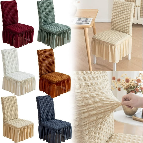 Aminojy Chair Covers for Dining Room, High Stretch Chair Covers for Dining Chairs Covers with Skirt, Removable Washable Kitchen Chair Protector Cover for Kitchen Wedding Party Walmart Clearance