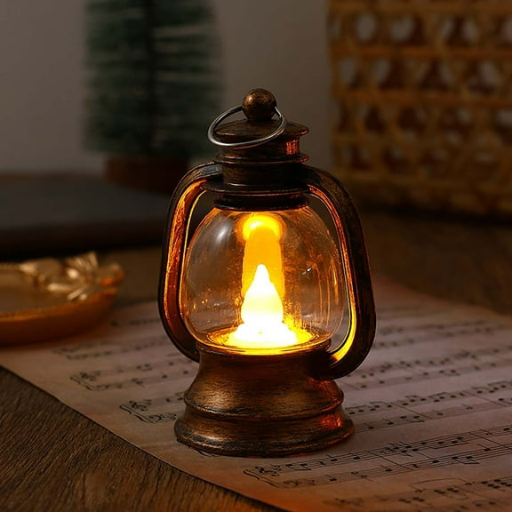 Aminojy Clearance Items Led Lamp for Bedroom Ferraycle Halloween Mini Decorative with Led Candle 4'' Small Table Centerpiece Vintage Christmas Ornament Camping Hanging for Western Cowboy