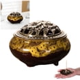 thumbnail image 1 of Aminojy Covered Ceramic Incense Burner Bowl, Decorative Incense Holder for Cone and Resin Incense, Round Fragrance Diffuser Accessory for Home Meditation Yoga Decoration, 1 of 7