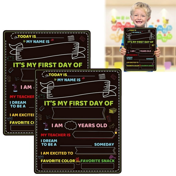Aminojy Double-Sided Classroom Blackboard - Portable Chalkboard Sign for Messages, Drawings & Photos, Durable MDF Board with Easy Installation for Home & School
