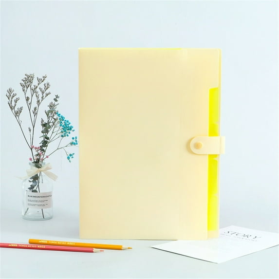 Aminojy Expanding File Folder Organizer - 5-Pocket Accordion Document Holder for A4 & Letter Size Papers, Portable Office School Supplies in Assorted Colors