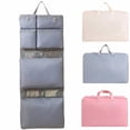 thumbnail image 1 of Aminojy Hanging Travel Organizer with 6 Compartments - Foldable Garment Storage Bag for Clothes Underwear Socks, Space Saving Beige Packing Cube for Suitcase, 1 of 9