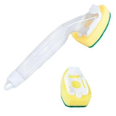 Aminojy Hard Bristle Crevice Cleaning Brush Soap Dispenser Clean Dish Washing Wand Brush Kitchen Scrub Kitchen，Dining Bar
