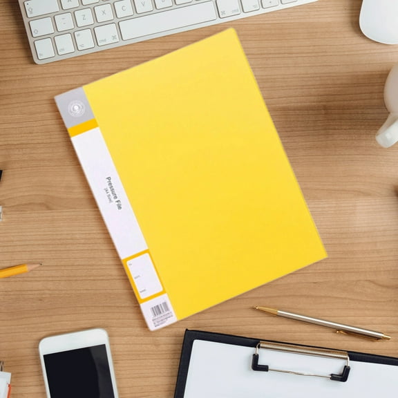 Aminojy Heavy Duty Punchless File Folders with Double Metal Clips - 100 Sheet Capacity PP Plastic Report Covers for Letter/A4 Size - School, Office & Home Organization Essentials