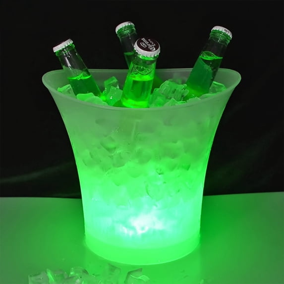 Aminojy Ice Buckets for Parties with Lid Led Ice Bucket Color Changing Led Light Ice Bucket Transparent Beverage Champagne Beer Wine Bucket Party Bar Club Ktv Restaurant Home