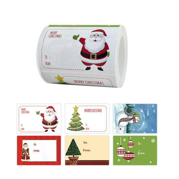 Aminojy Kids Christmas Wrapping Paper Rectangle Roll Christmas Holiday Card Gift Packaging Cute Cartoon Decoration Sticker Label Clearance Sale!