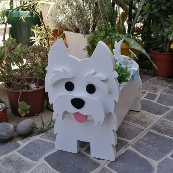 Aminojy Raised Garden Bed Garden Flower Pot Dog Poodle Chihuahua Cute Animal Planters Flower Pot Dog Planter Storage Containers Dog Planters Garden Pet Dog Storage Pots Decorative