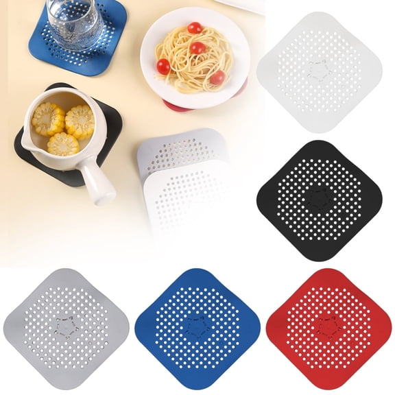 Aminojy Shower Drain Hair Catcher, Square Drain Cover for Shower Silicone Hair Stopper with Suction Cup, Catches Hair & Debris without Blocking Drainage for Bathroom,Bathtub,Kitchen Walmart Pallets