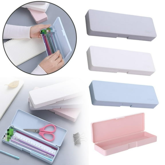 Aminojy Small Pencil Case, Plastic Pencil Box, Hard Pencil Case Crayon Box with Snap Tight Lid Plastic Pencil Boxes Stackable Design Supplies Storage Organizer Box Walmart Outlet