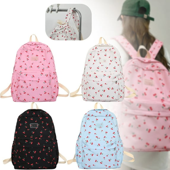 Aminojy Strawberry Backpack for Women Men, Cute Aesthetic Bookbag, Adjustable Laptop Bag Lightweight Bookbag for Teens Women with Accessories Walmart Pallets