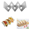 thumbnail image 1 of Aminojy Taco Holders Set Of 3, Taco Stand, Stainless Steel Burrito Maker with Comfort Grip, Taco Tray Taco Rack Taco Plate Shells, Hollow Design, Oven, Grill and Dishwasher Safe Walmart Pallets, 1 of 9