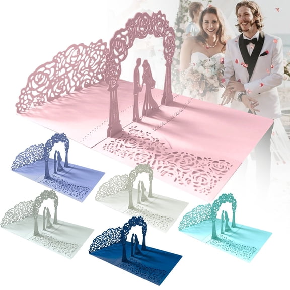 Aminojy Wedding Invitations Cards, Laser Cut Elegant 3D Design with Decorative Envelope Style for Wedding Ceremony Bridal Shower Party Celebration