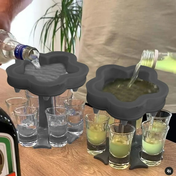 Aminojy Wine Dispenser 5 Shot Glass Dispenser And Holder -Dispenser for Filling Liquids Shots Dispenser Kitchen Essentials Clearance Sale!
