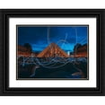 thumbnail image 1 of Amir 32x25 Black Ornate Wood Framed with Double Matting Museum Art Print Titled - Light Painting At Louvre Museum, 1 of 4