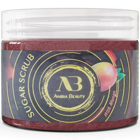 Amira Beauty Exfoliating Mango Sugar Body Scrub - Stretch Marks, Cellulite 14oz