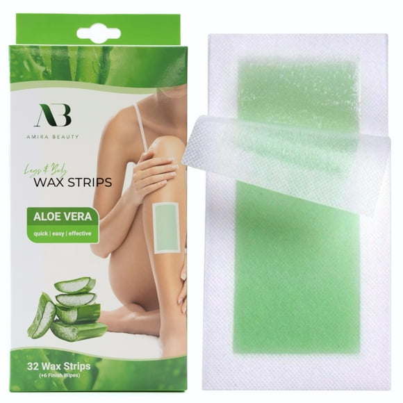 Amira Beauty Wax Strips Infused with Aloe Vera Pre-Applied Hair Removal for Legs Body (32)